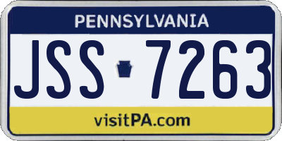 PA license plate JSS7263