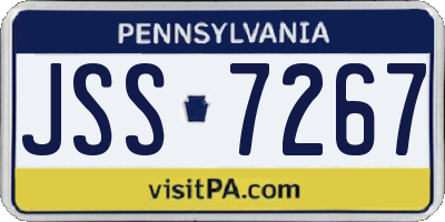 PA license plate JSS7267