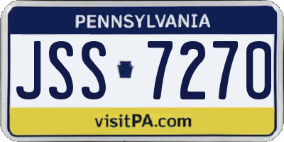 PA license plate JSS7270