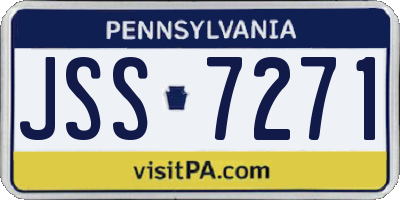 PA license plate JSS7271