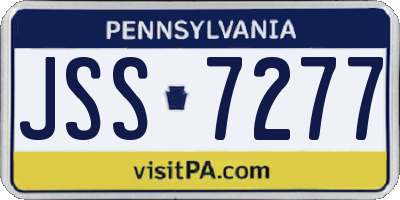 PA license plate JSS7277