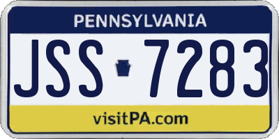 PA license plate JSS7283