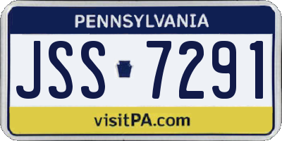 PA license plate JSS7291