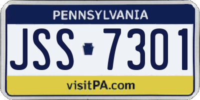 PA license plate JSS7301