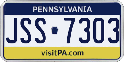 PA license plate JSS7303