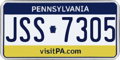 PA license plate JSS7305