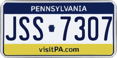 PA license plate JSS7307