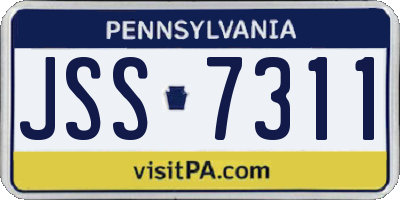 PA license plate JSS7311