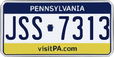 PA license plate JSS7313