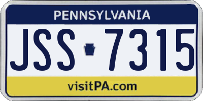 PA license plate JSS7315