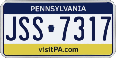 PA license plate JSS7317