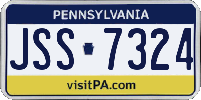 PA license plate JSS7324