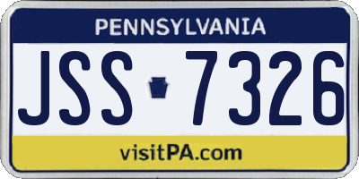 PA license plate JSS7326