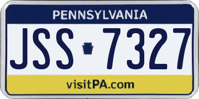 PA license plate JSS7327