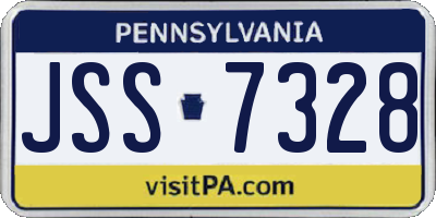 PA license plate JSS7328