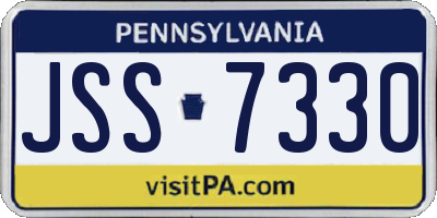 PA license plate JSS7330