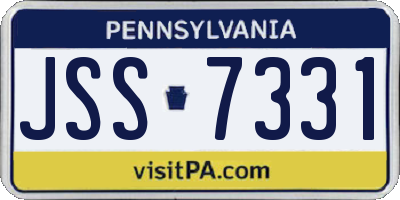 PA license plate JSS7331