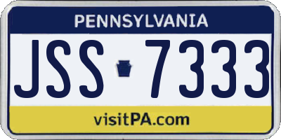 PA license plate JSS7333