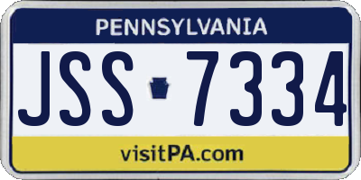PA license plate JSS7334