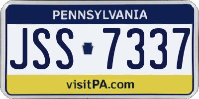 PA license plate JSS7337
