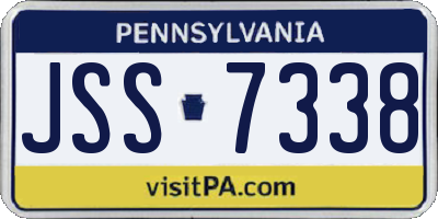 PA license plate JSS7338