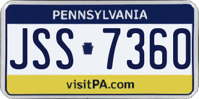 PA license plate JSS7360