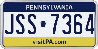 PA license plate JSS7364