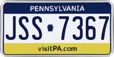 PA license plate JSS7367