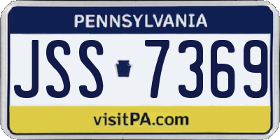 PA license plate JSS7369