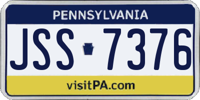 PA license plate JSS7376