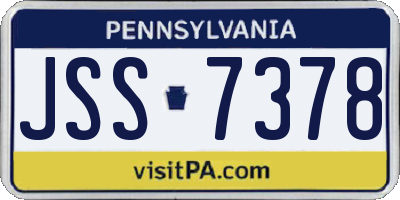 PA license plate JSS7378