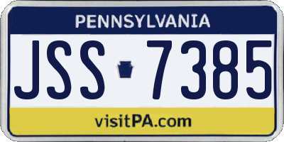 PA license plate JSS7385