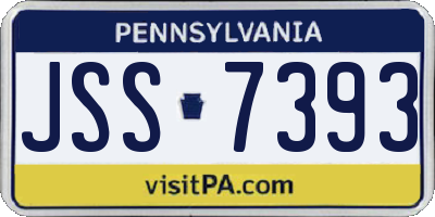 PA license plate JSS7393