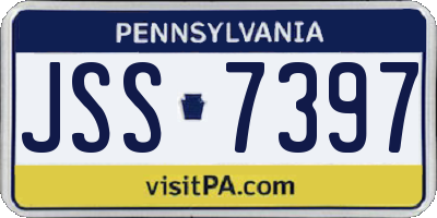 PA license plate JSS7397