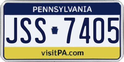 PA license plate JSS7405