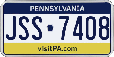 PA license plate JSS7408