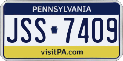 PA license plate JSS7409
