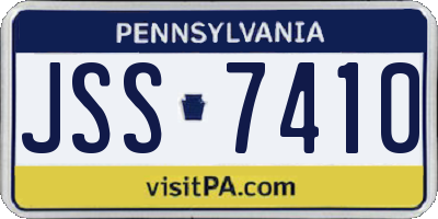PA license plate JSS7410