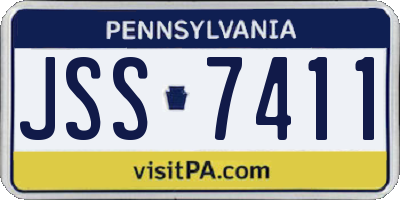 PA license plate JSS7411