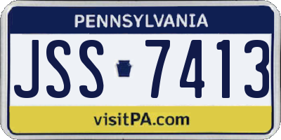 PA license plate JSS7413