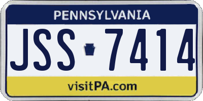 PA license plate JSS7414