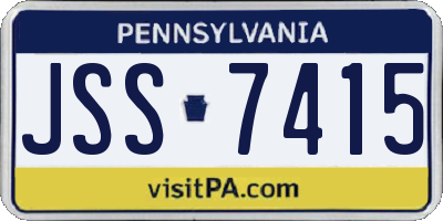PA license plate JSS7415