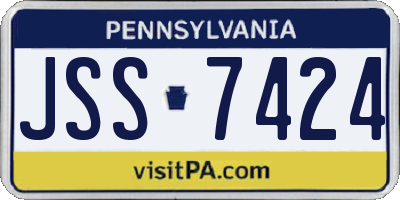 PA license plate JSS7424