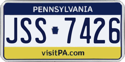 PA license plate JSS7426