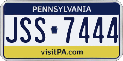 PA license plate JSS7444
