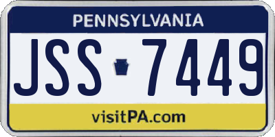 PA license plate JSS7449