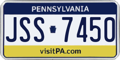 PA license plate JSS7450