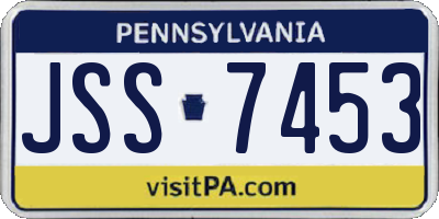 PA license plate JSS7453