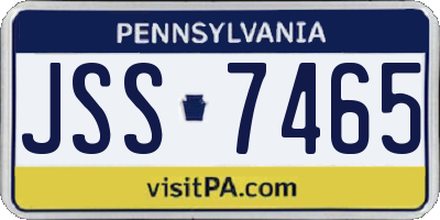 PA license plate JSS7465