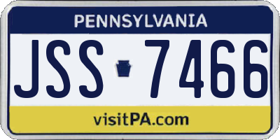 PA license plate JSS7466